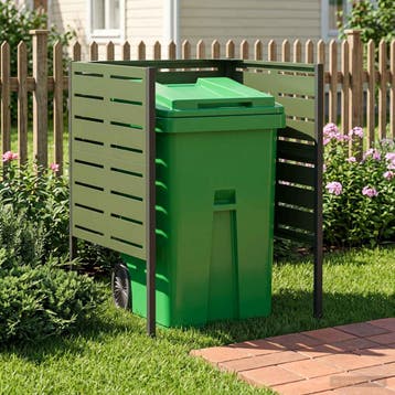 vidaXL Vuilnisbak Scherm 85 x 85 x 113 cm Staal Olijfgroen, Tuin en Terras, Verzenden, Nieuw