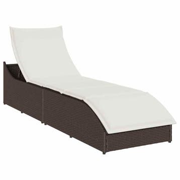 vidaXL Ligstoel inklapbaar met kussen opbergruimte poly, Tuin en Terras, Verzenden, Nieuw