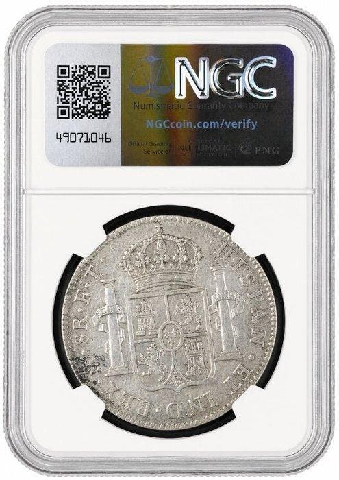 Spanje. Carlos IV. 8 Reales 1802 - México (NGC), Timbres & Monnaies, Monnaies | Europe | Monnaies non-euro