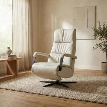 Leren relaxfauteuil met hartbalans Core - Toledo Nebbia, Ophalen of Verzenden