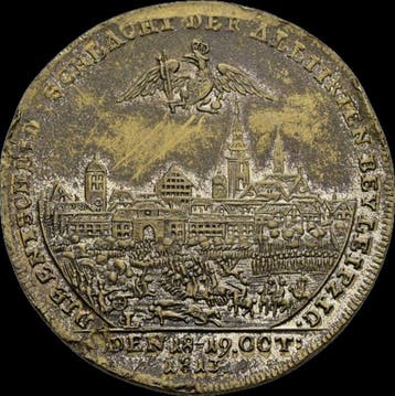 Oostenrijk, Rusland, Medaillon - Slag bij Leipzig. Medal
