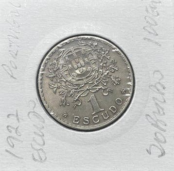 Portugal. 1 Escudo 1927 – Primeira Data da Série em Alpaca –