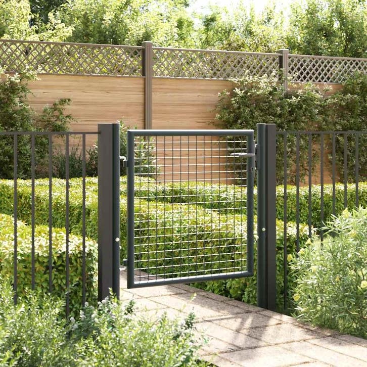 vidaXL Tuinhek van gaas gegalvaniseerd staal 100x75 cm grijs, Tuin en Terras, Tuinpoorten, Nieuw, Verzenden