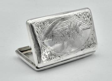 Sigarettendoos - .875 (84 Zolotniki) zilver - Antiek, Antiek en Kunst