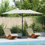 vidaXL Tuinparasol Zand 385 x 209 x 244 cm Polyester en, Verzenden, Nieuw