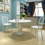 vidaXL Eetkamerstoelen 2 st massief rubberwood wit, Verzenden, Nieuw