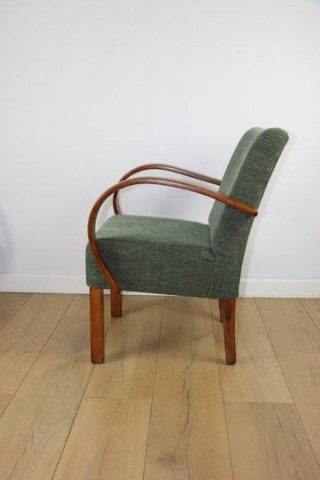 Lounge stoel - fauteuil - Beuken - Gebogen fauteuil Vintage