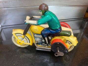 IGRA - Jouet en étain - Motorrijder met. Zijspan - 1950-1960