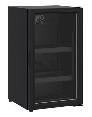Glasdeur Koelkast Tafelmodel 136 liter Zwart, Verzenden, Nieuw in verpakking, Koelen en Vriezen