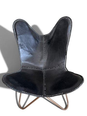 Fauteuil - Leder, Metaal - Vlinderstoel - butterfly