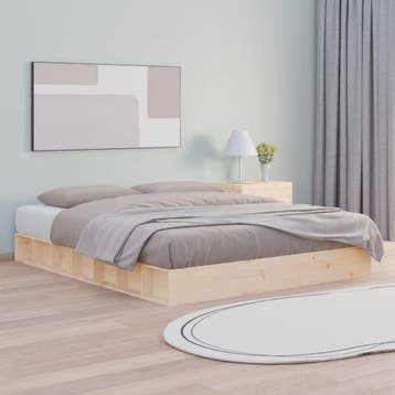 vidaXL Bedframe massief hout 140x200 cm, Verzenden, Nieuw