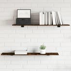vidaXL Wandschappen 4 st 100x20x1,5 cm bewerkt hout gerookt, Verzenden, Nieuw