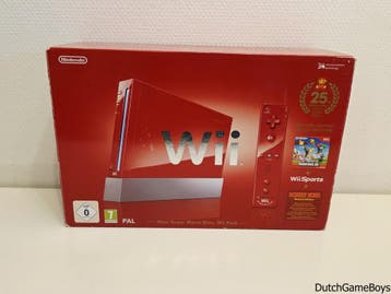 Nintendo Wii - Red Console - Super Mario Bros. Pack : 25th A, Verzenden
