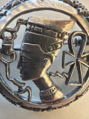 Zilver - Broche - Zilver 800 antiek met pu, Antiek en Kunst