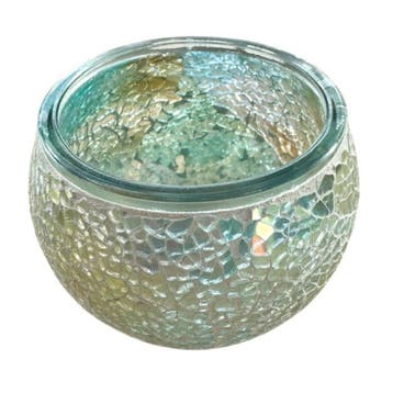 Handgemaakte Jade Mozaïek Theelichthouder 11x11x9 cm, Huis en Inrichting, Woonaccessoires | Kandelaars en Kaarsen, Ophalen of Verzenden