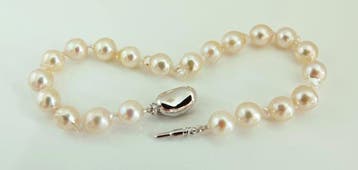 Sans prix de réserve - Bracelet Argent Perle - Perle Akoya,