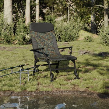 vidaXL Visstoel met armleuning inklapbaar camouflage, Verzenden, Nieuw