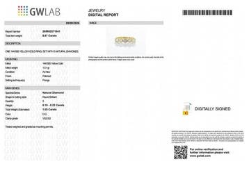 Zonder minimumprijs - Ring - 14 karaat Geel goud - 1.08ct., Nieuw