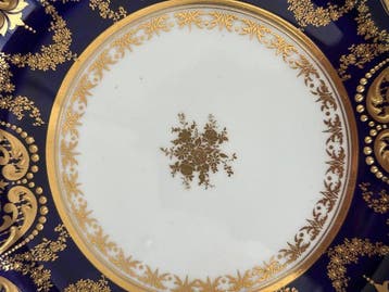 Wandbord - Large Late Victorian Doulton Burslem Cobalt and