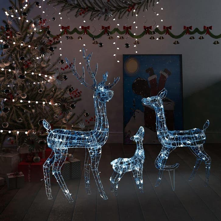 vidaXL Kerstversiering rendierfamilie 300 LEDs koudwit, Divers, Noël, Envoi