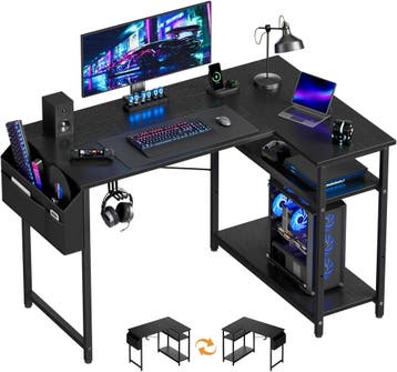 Bureau - Computertafel - Computerbureau - 110x80 cm - Zwart, Verzenden, Nieuw