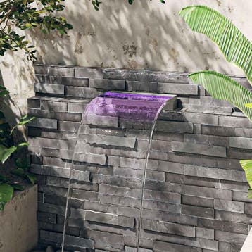 vidaXL Watervaloverlaat met RGB LEDs 45 cm roestvrij staal, Tuin en Terras, Verzenden, Nieuw