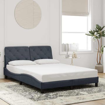 vidaXL Bedframe zonder matras 140x200 cm fluweel donkergrijs, Verzenden, Nieuw