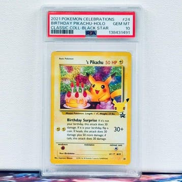 Pokémon Graded card - BIRTHDAY PIKACHU-HOLO #24 - Pokémon -