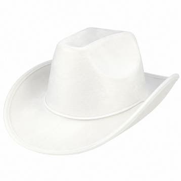 Cowboyhoed - Western Hoed - Velvet - Wit, Nieuw