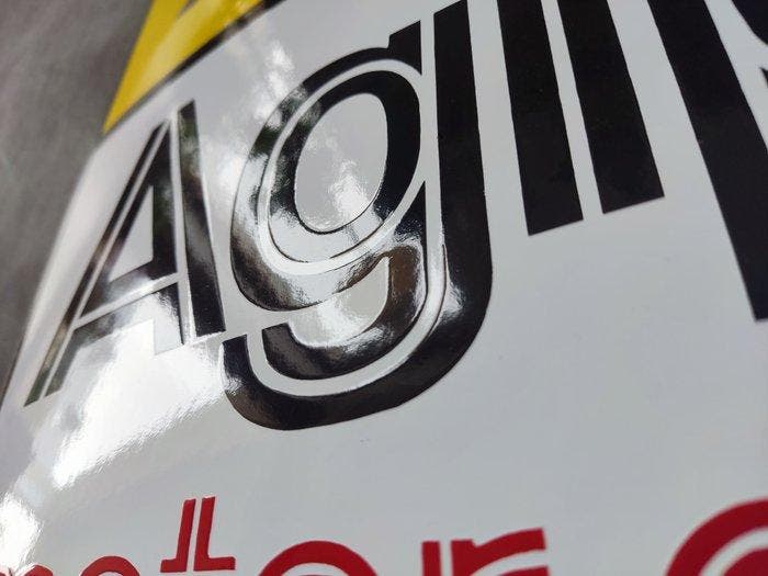 Emaille bord - Agip - motorolie Agip tankstation emaille, Antiquités & Art, Antiquités | Assiettes décoratives & Carrelages