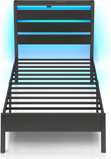 Bedframe met lattenbodem - 90x200 cm - Metaal - Zwart - Rola, Huis en Inrichting, Slaapkamer | Bedden, Verzenden, Nieuw