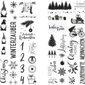 Transferfolie Winter Christmas kaarsen set 2 vellen, Nieuw