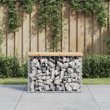 vidaXL Tuinbank schanskorfontwerp 63x31,5x42 cm massief, Verzenden, Nieuw