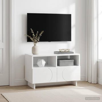 vidaXL Tv-meubel 60 x 34.5 x 40 cm Hoogglans Wit Bewerkt, Maison & Meubles, Armoires | Mobilier de télévision, Verzenden