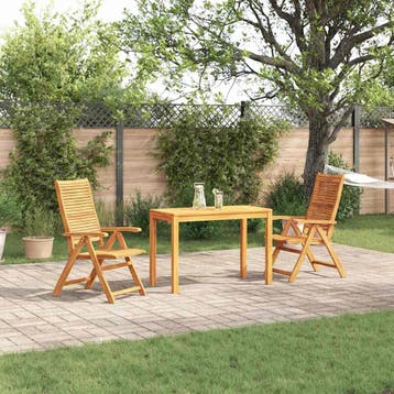 vidaXL Tuin Eettafel Set 3 st Bruin Massief Acacia Hout, Verzenden, Nieuw