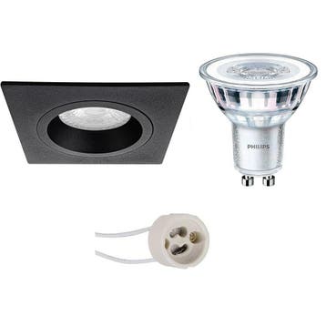 LED Spot Set 3W - Dimbare Vierkante Inbouwspot Mat Zwart, Wa, Verzenden, Nieuw