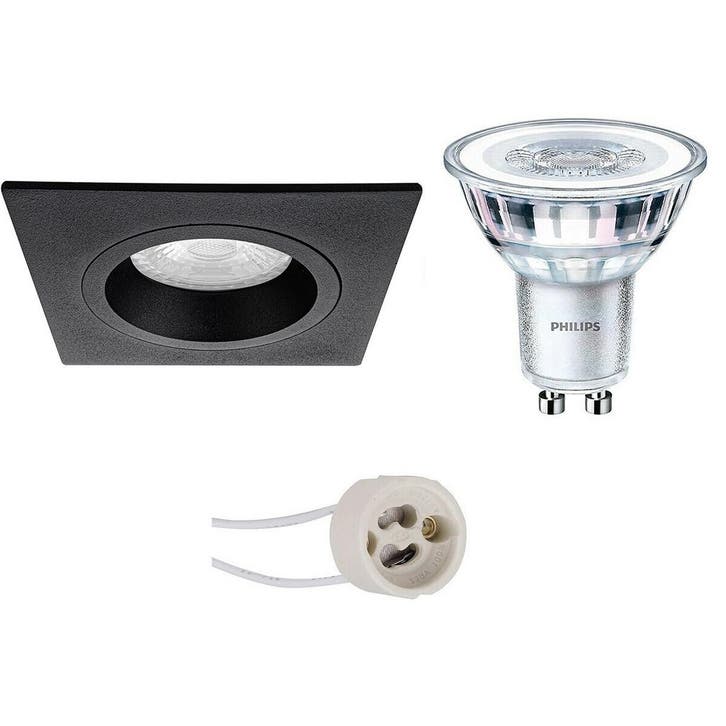 LED Spot Set 3W - Dimbare Vierkante Inbouwspot Mat Zwart, Wa, Maison & Meubles, Lampes | Spots, Envoi