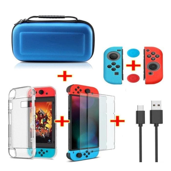 6 in 1 Kit voor Nintendo Switch - NS Opbergtas / Hoesje /, Games en Spelcomputers, Spelcomputers | Overige, Nieuw, Verzenden