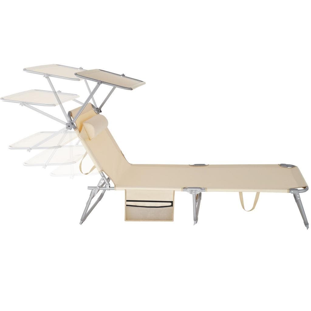 tectake Ligbed Chloé 4-niveaus, hoofdkussen en tas - zwart - 405099