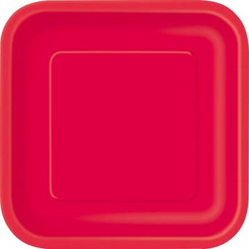 Rode Borden Vierkant 17,5cm 16st, Verzenden