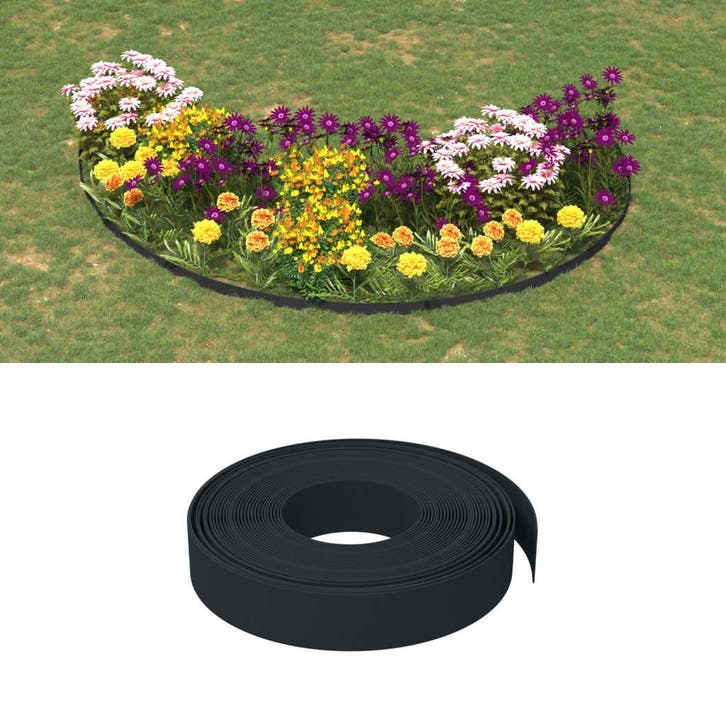 vidaXL Tuinranden 4 st 10 m 10 cm polyetheen zwart, Jardin & Terrasse, Traverses & Bordures, Envoi