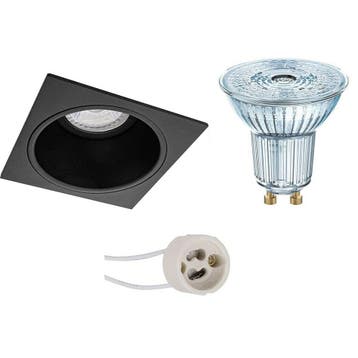 LED Spot Set 4W - Dimbare Vierkante Inbouwspot Mat Zwart & W, Verzenden