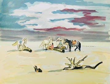 Yves Brayer (1907-1990) - Le repos des cavaliers sur la