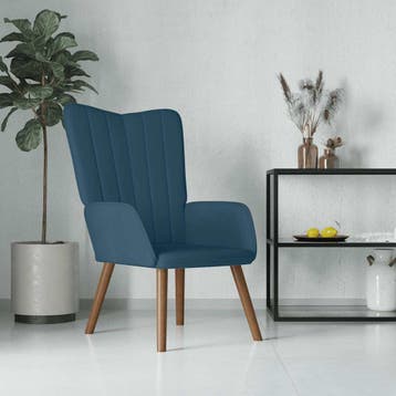 vidaXL Relaxstoel fluweel blauw, Huis en Inrichting, Fauteuils, Verzenden, Nieuw