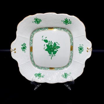 Herend - Exquisite Square Platter with Handles (27 cm) -