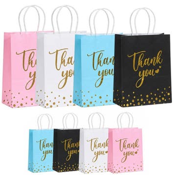 Fako Bijoux - 12 Papieren Uitdeeltasjes Thank You Gold -, Diversen, Verzenden, Nieuw