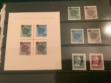 Württemberg 1949 - Volledige jaargang met Rood Kruis blok en, Gestempeld