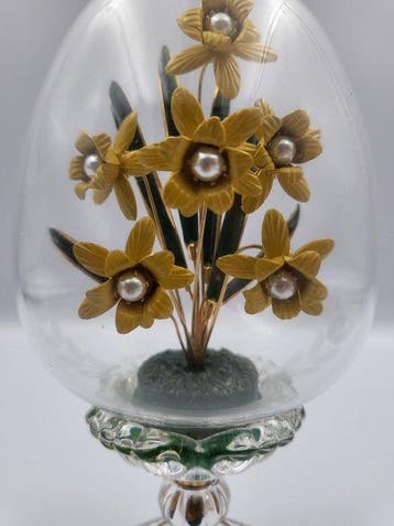 Fabergé ei - Kristal, Verguld, Emaille, Antiek en Kunst