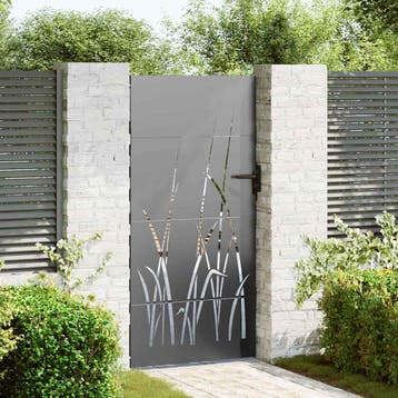 vidaXL Tuinpoort met slot Zwart 85 x 175 cm Poedercoated, Verzenden, Nieuw
