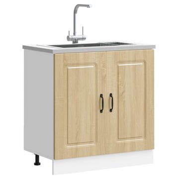 vidaXL Spoelbakonderkast Kalmar 80x46x81,5cm bewerkt hout, Huis en Inrichting, Verzenden, Nieuw